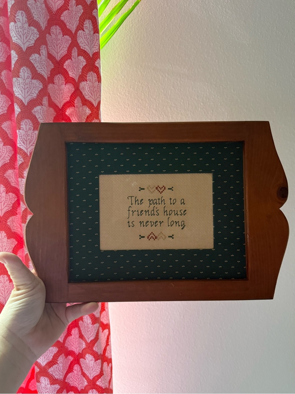The path to a friends house framed cross stitch